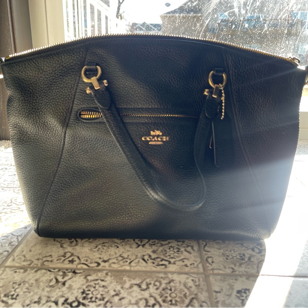Coach Prairie Black Pebbled Leather Satchel or Crossbody AS IS - Picture 6 of 8